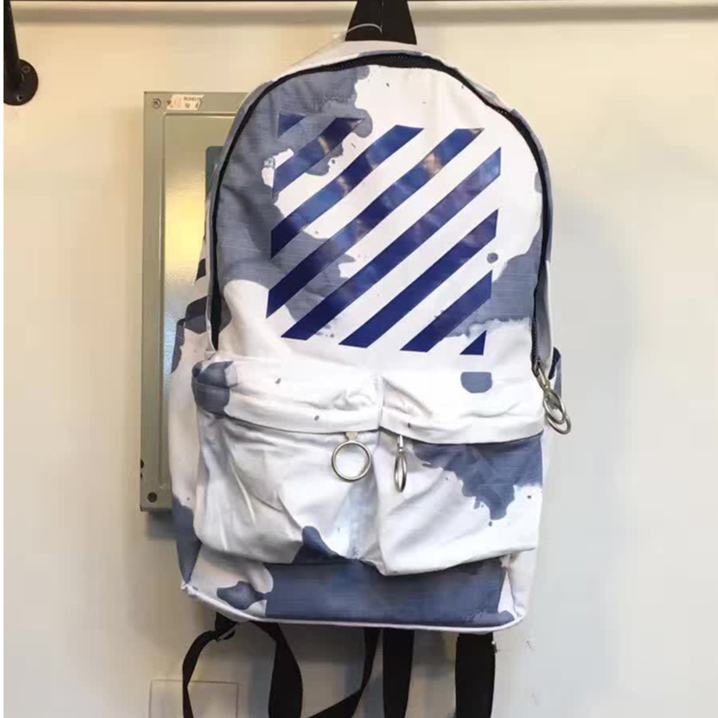 Off White splash ink camouflage shoulder computer backpack