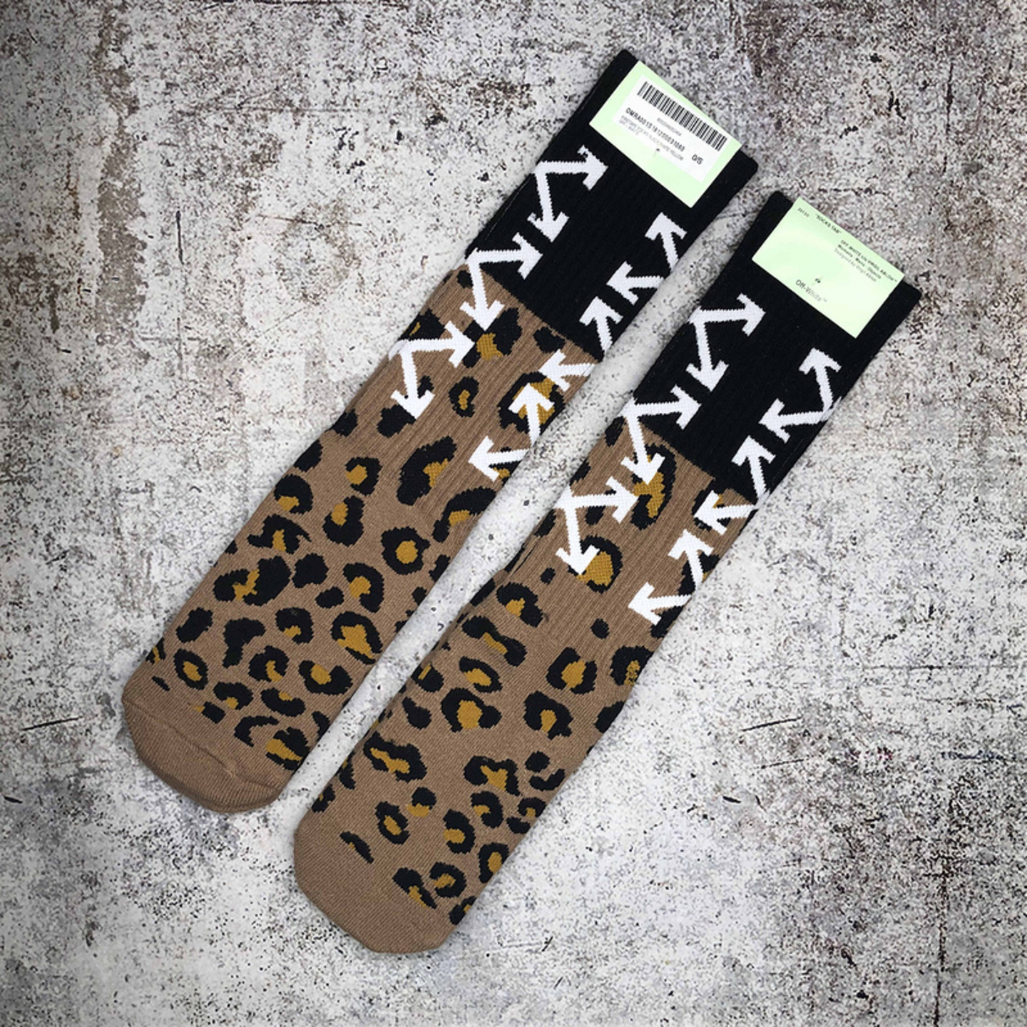 Off White leopard print socks