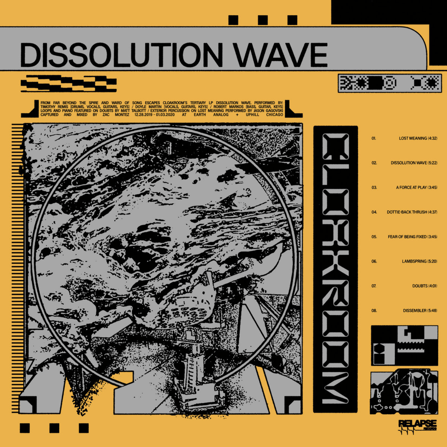 CLOAKROOM - Dissolution Wave LP Mustard Colour vinyl