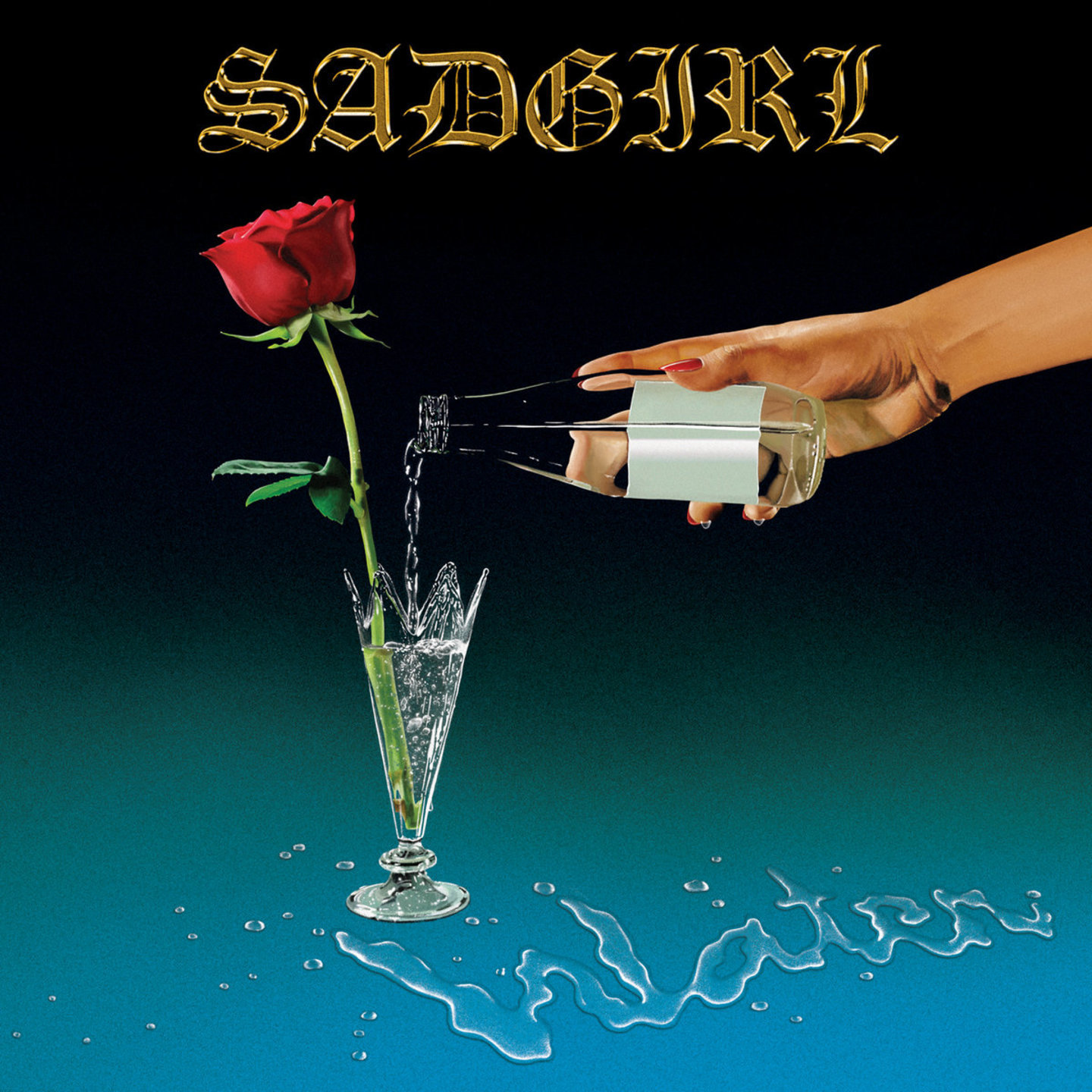 SADGIRL - Water LP Cyan Blue w White Splatter Vinyl
