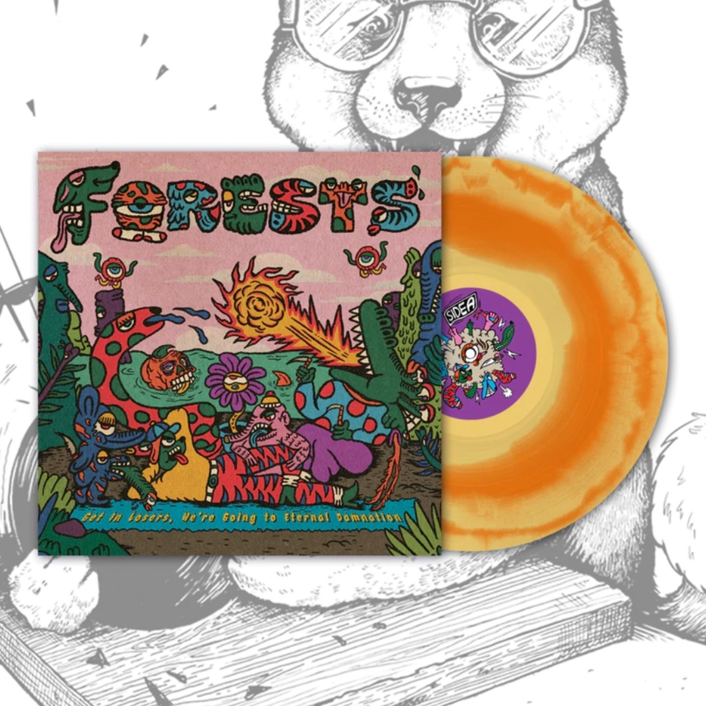 FORESTS - Get In Losers, Were Going To Eternal Damnation LP Orange  Yellow Swirl Vinyl