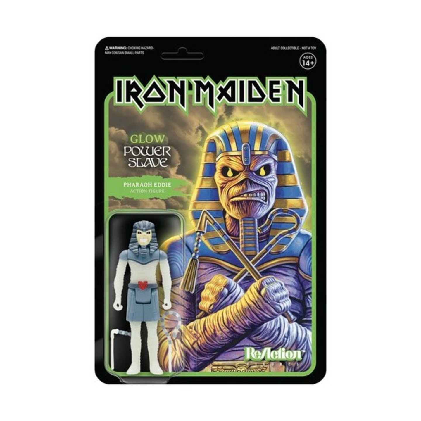Iron Maiden ReAction Figure - Power Slave Pharaoh Eddie (Glow In The Dark)