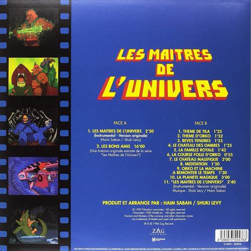 LES MAITRES DE LUNIVERS HE-MAN AND THE MASTERS OF THE UNIVERSE ORIGINAL TV SERIES SOUNDTRACK LP
