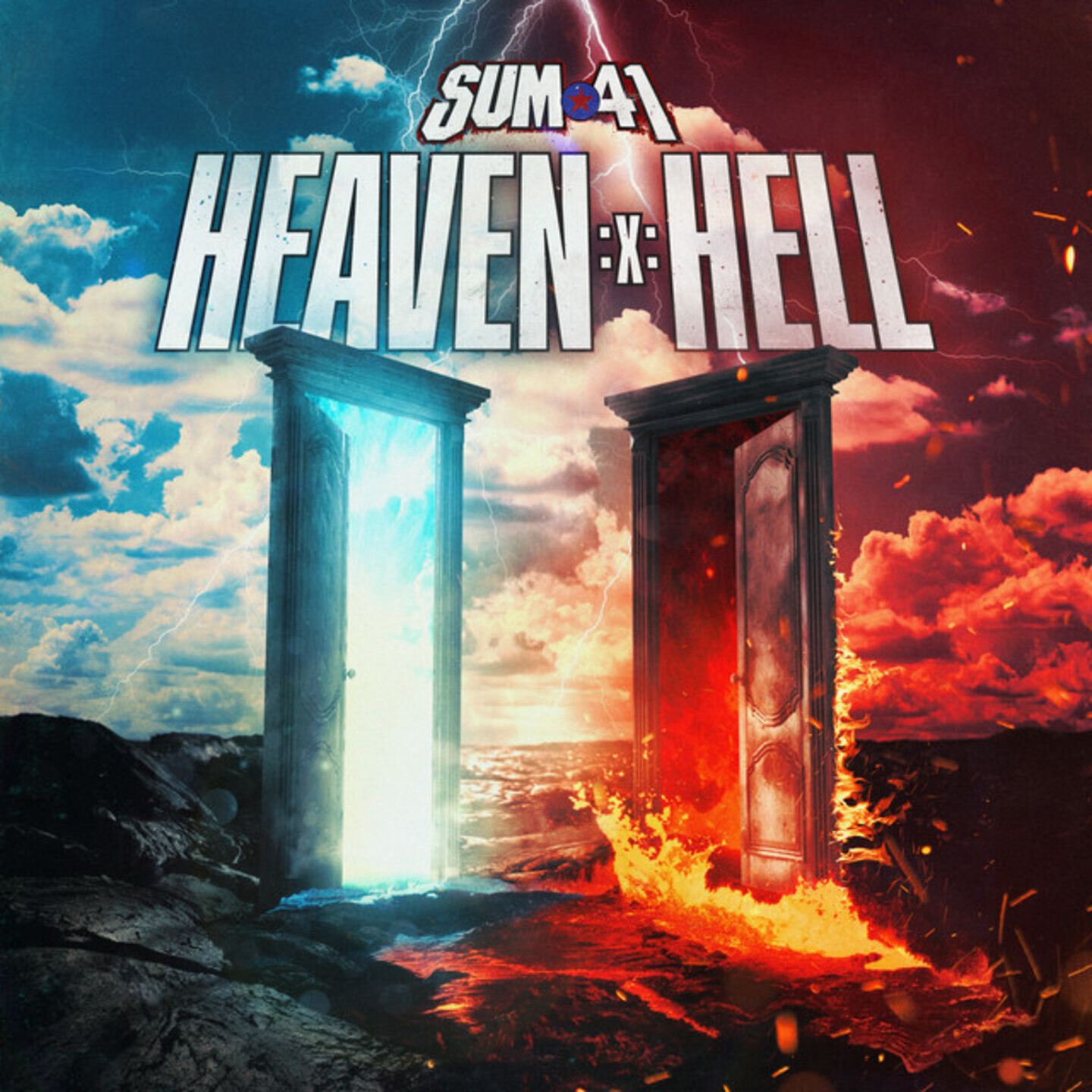 SUM 41 - Heaven :x: Hell 2xLP (Red & Black Quad With Blue Splatter vinyl)