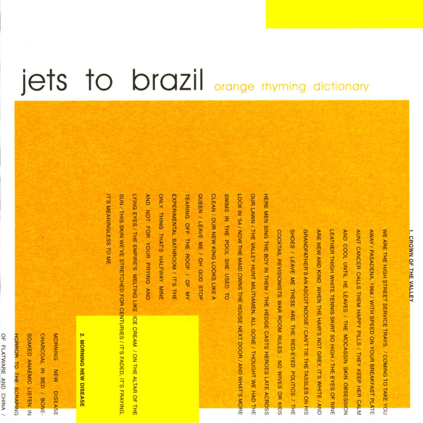 JETS TO BRAZIL -  Orange Rhyming Dictionary 2xLP 180gram Vinyl