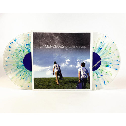 HEY MERCEDES - Everynight Fire Works 2xLP Clear with Green, Blue and White Splatter Vinyl