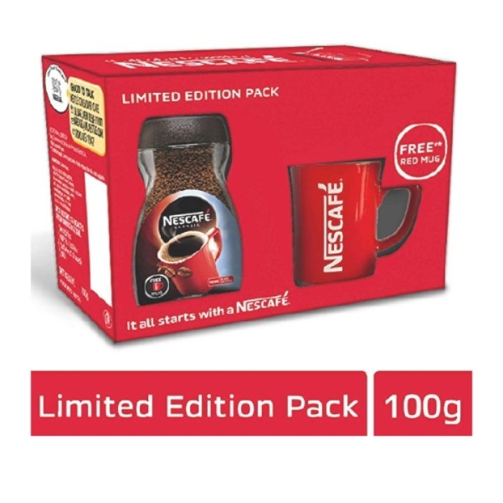 Nescafé Classic Coffee, 100g with Free Red Mug

