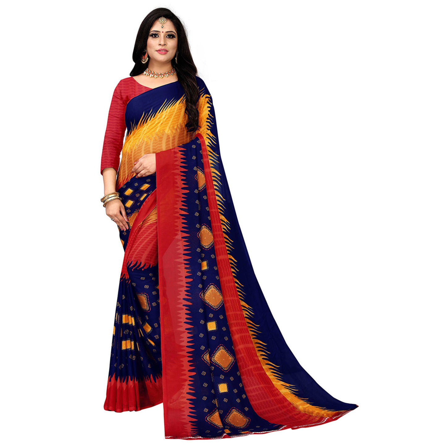 Good Looking Latest Women's Polyester Printed Dailywear Saree