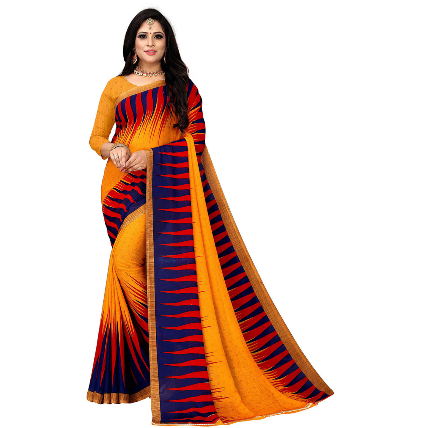 Incredible Latest Womens Polyester Printed Dailywear Saree