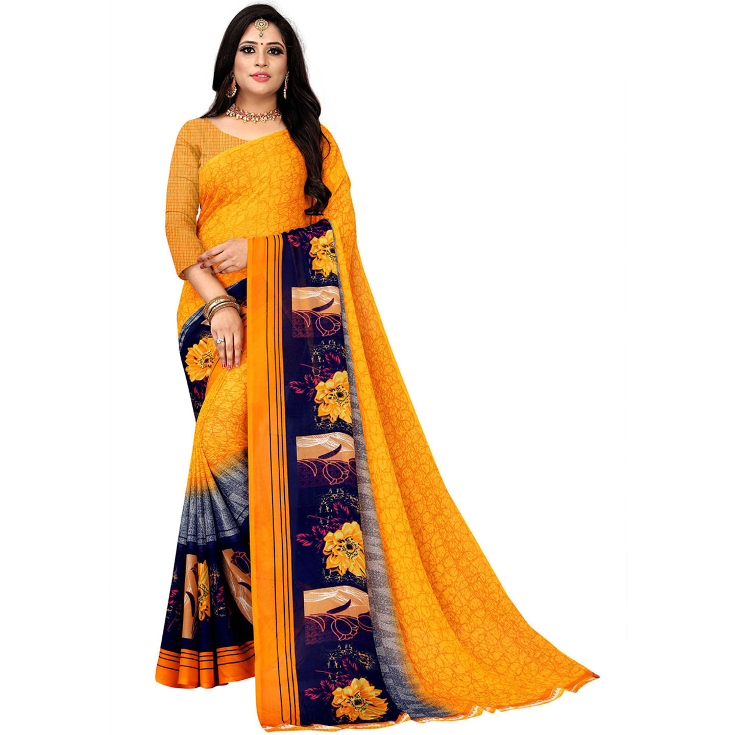 Stunning Latest Women's Polyester Printed Dailywear Saree