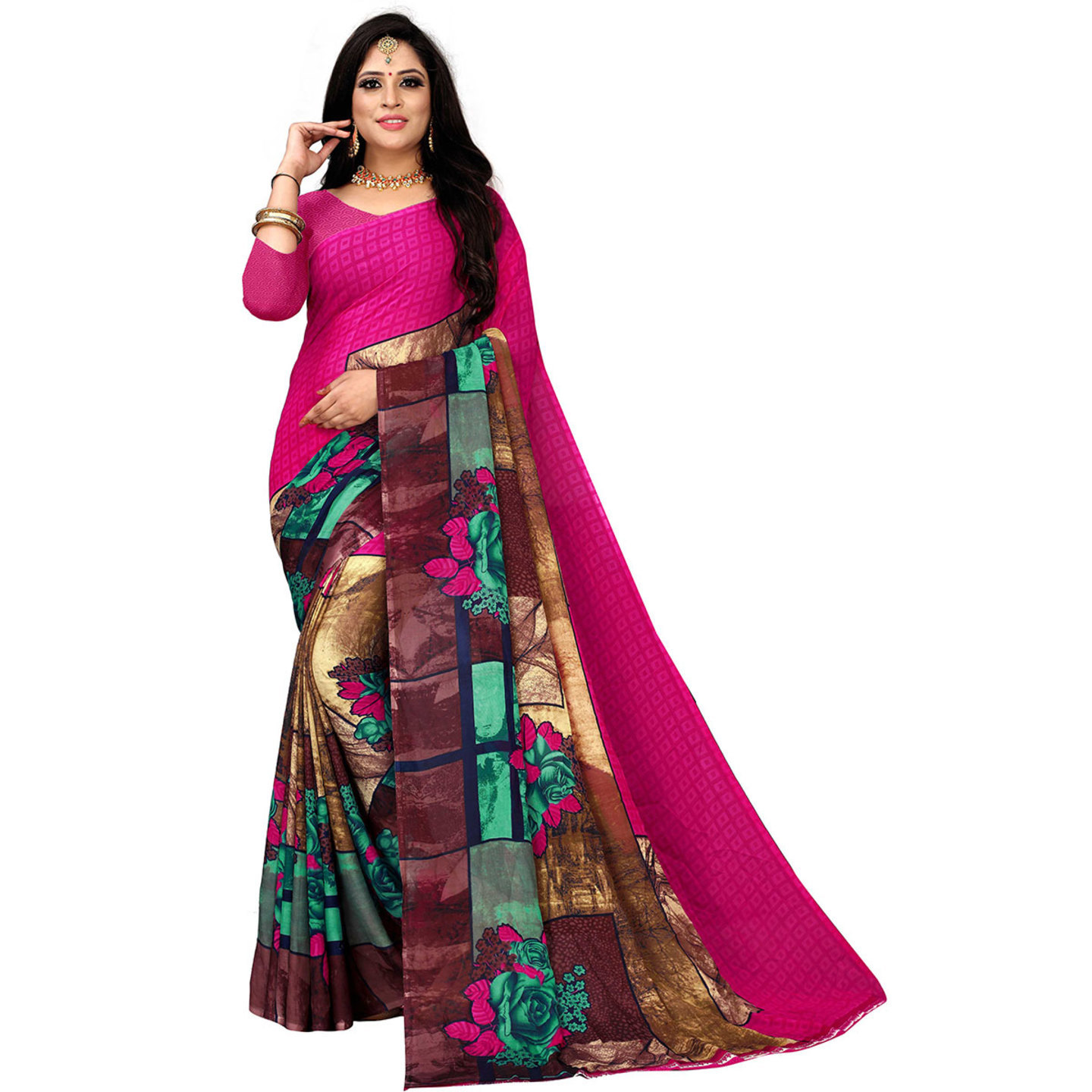 Phenomenal Latest Women's Polyester Printed Dailywear Saree