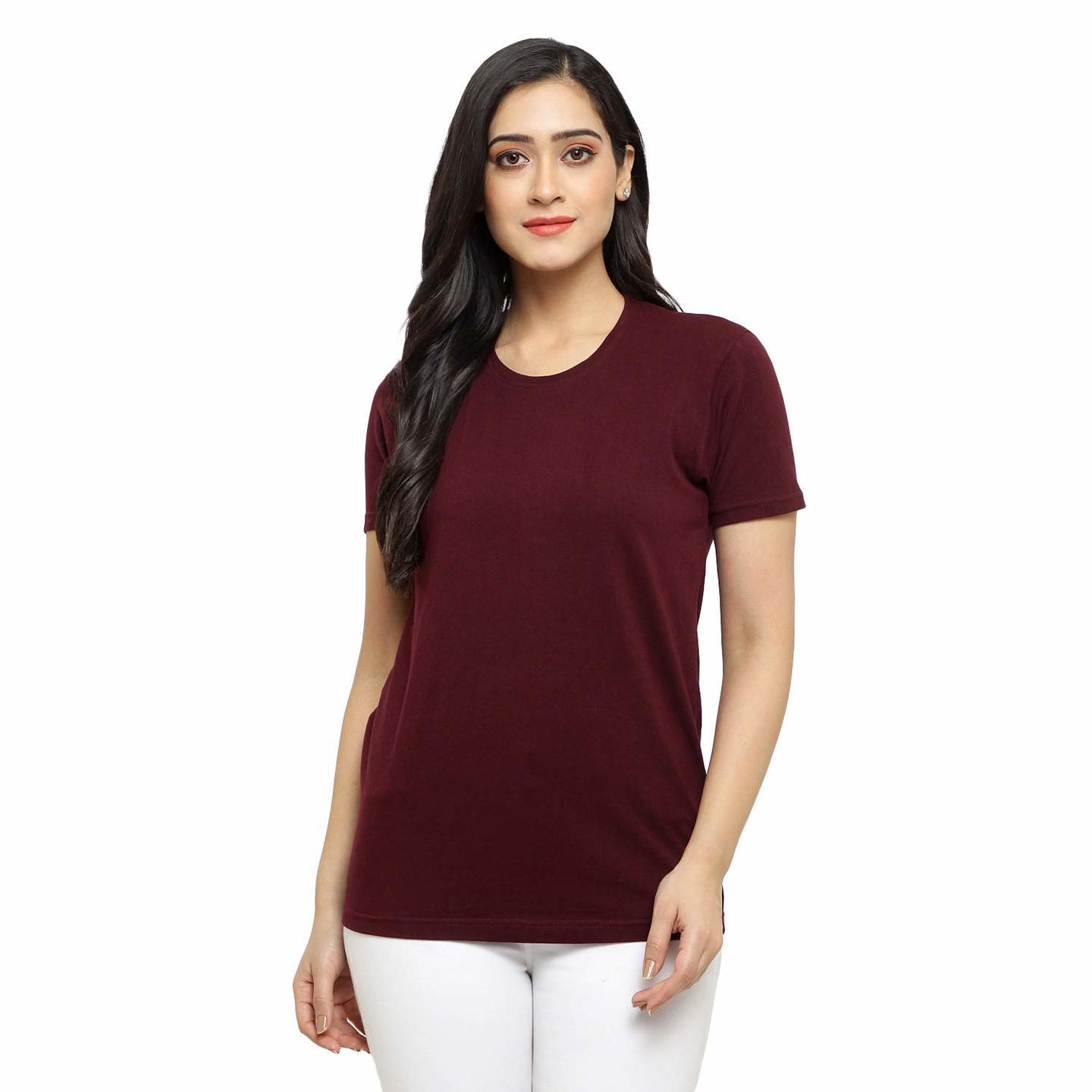 Cotton Lycra Round Neck Plain T-Shirt