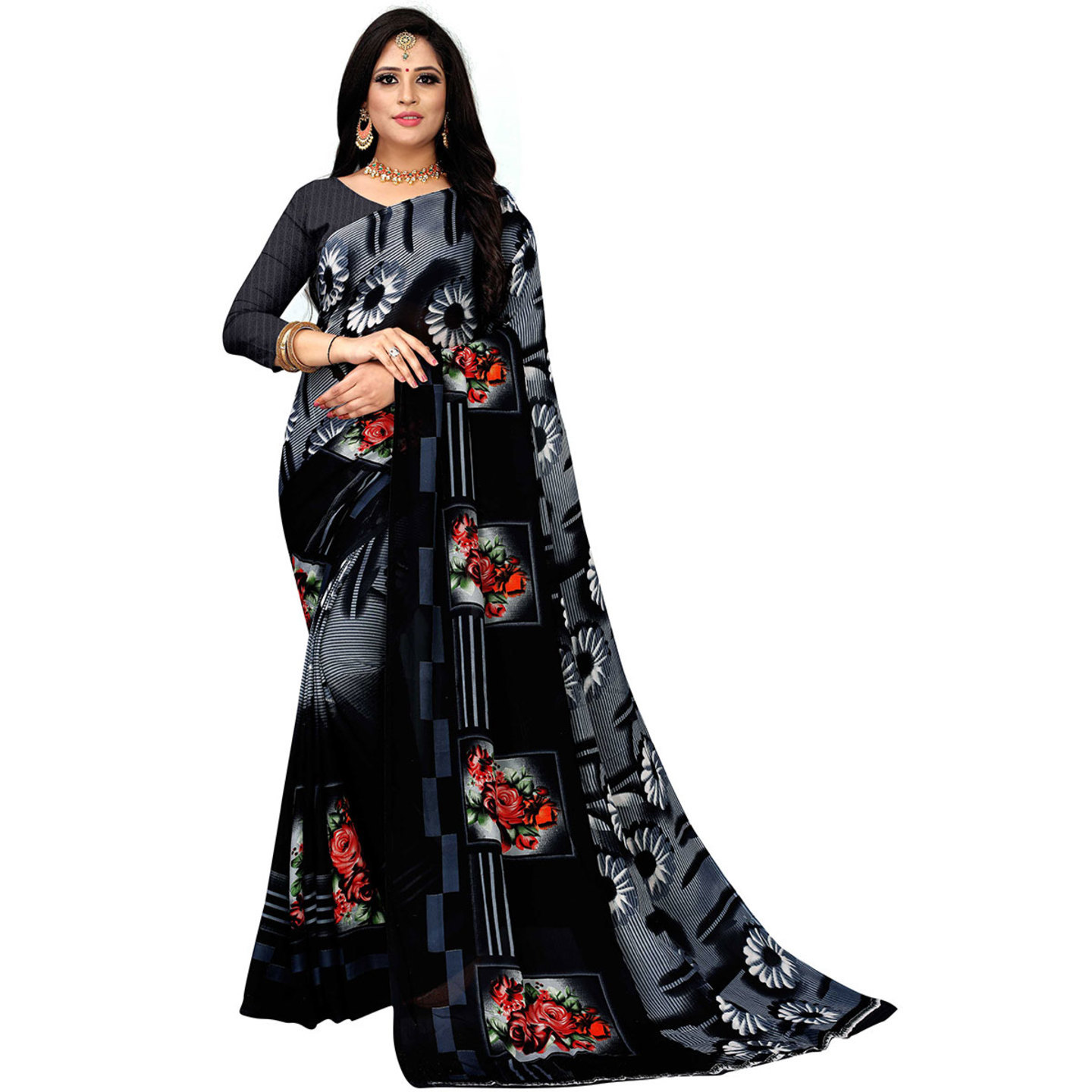 Women's Polyester Printed Dailywear Saree under 299