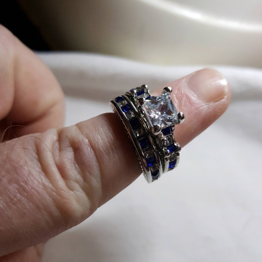 Womens 925 Sterling Silver White Sapphire Cz Ring