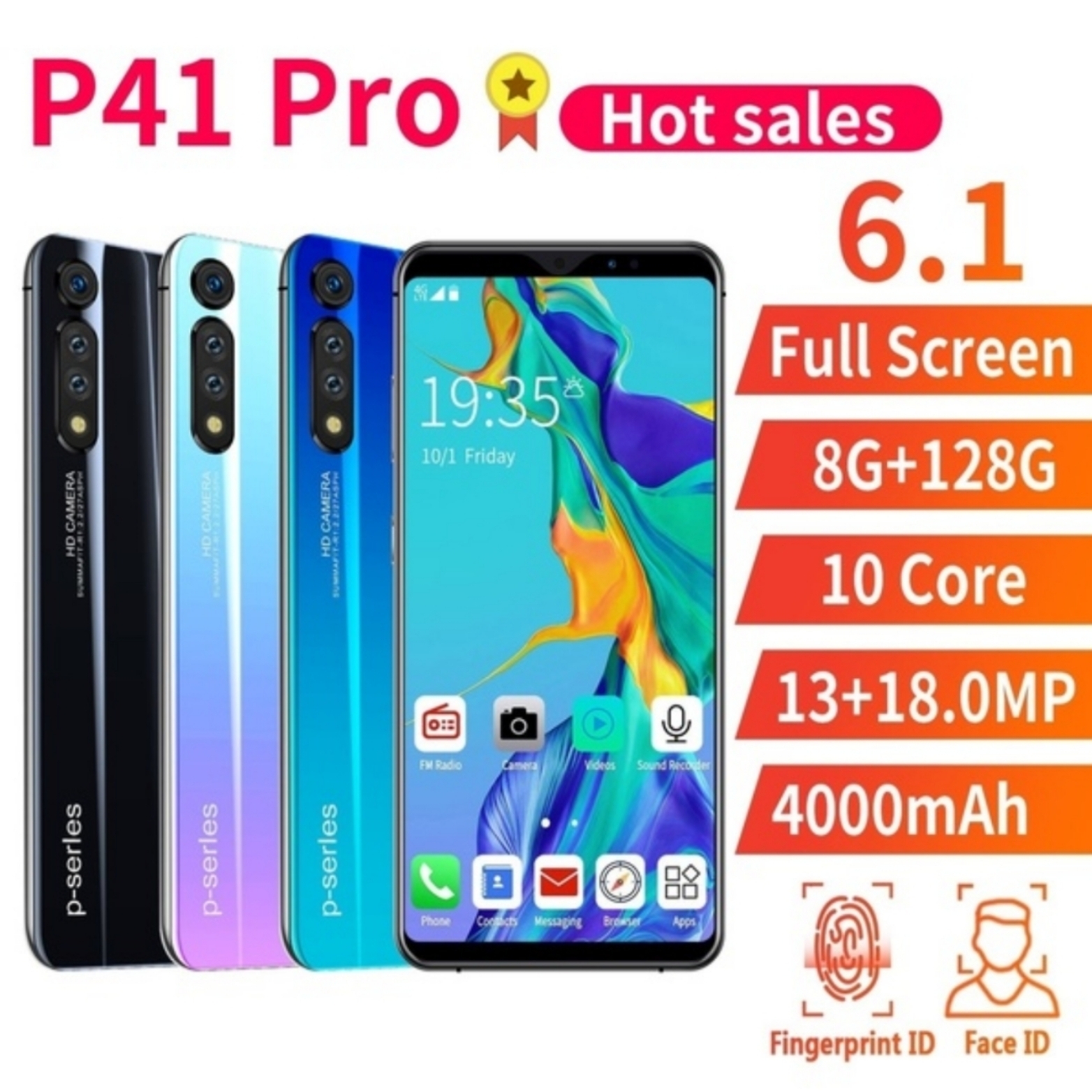 New Hot High Version P41 Pro 6.1 Inch Android Phone