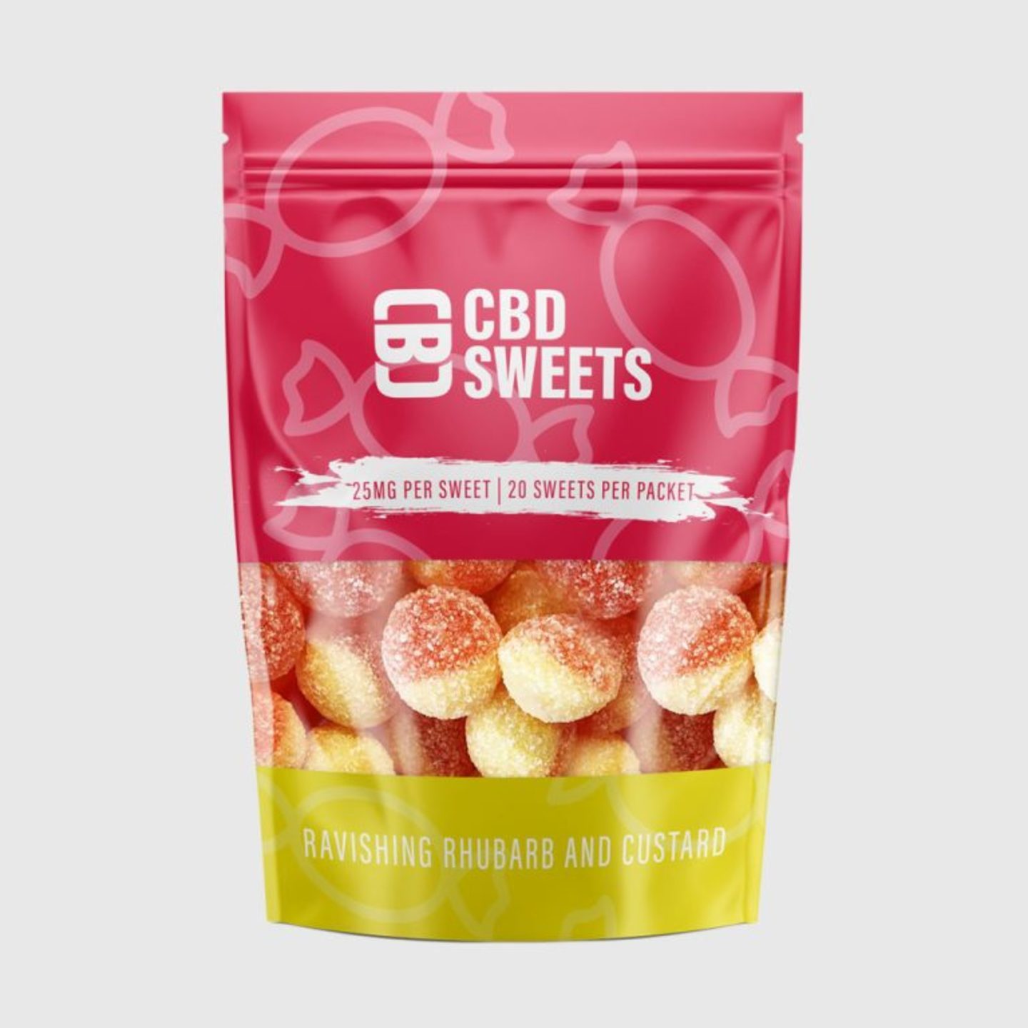 CBD RHUBARB & CUSTARD SWEETS