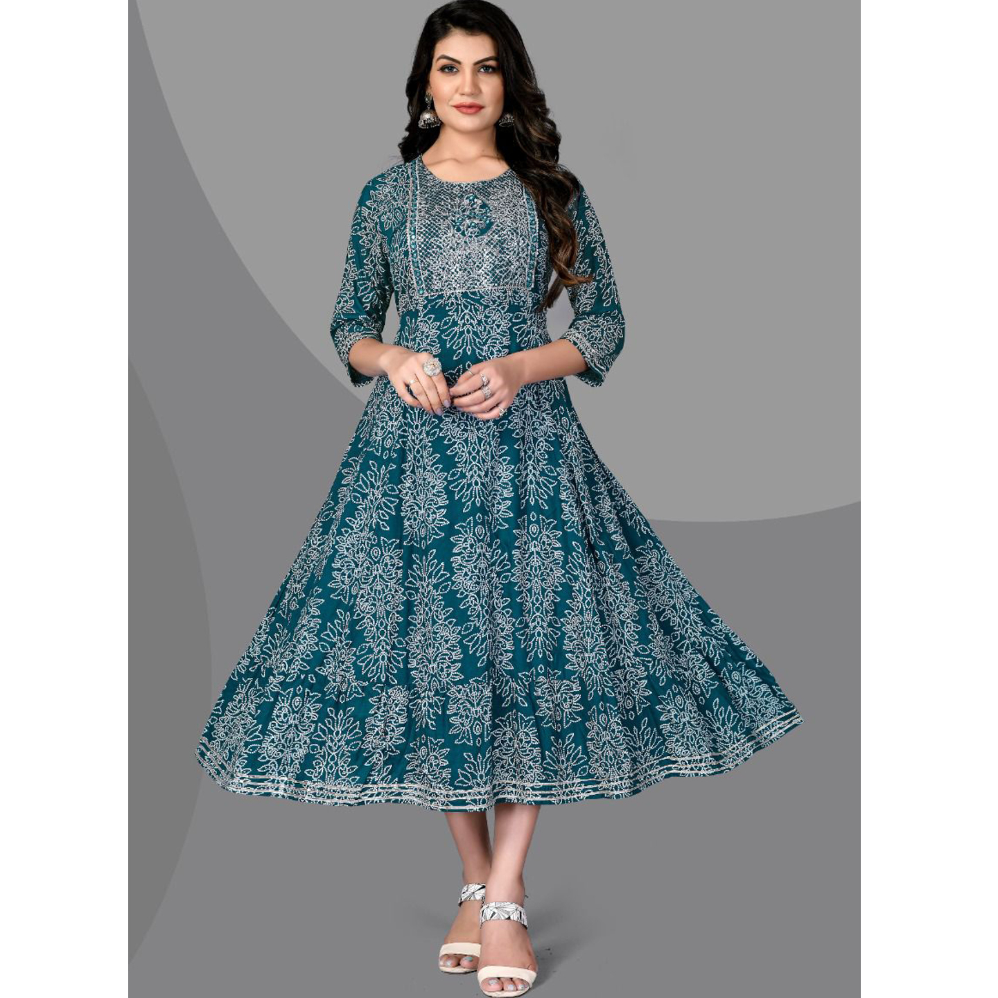Flair Kurti with Embroidery work