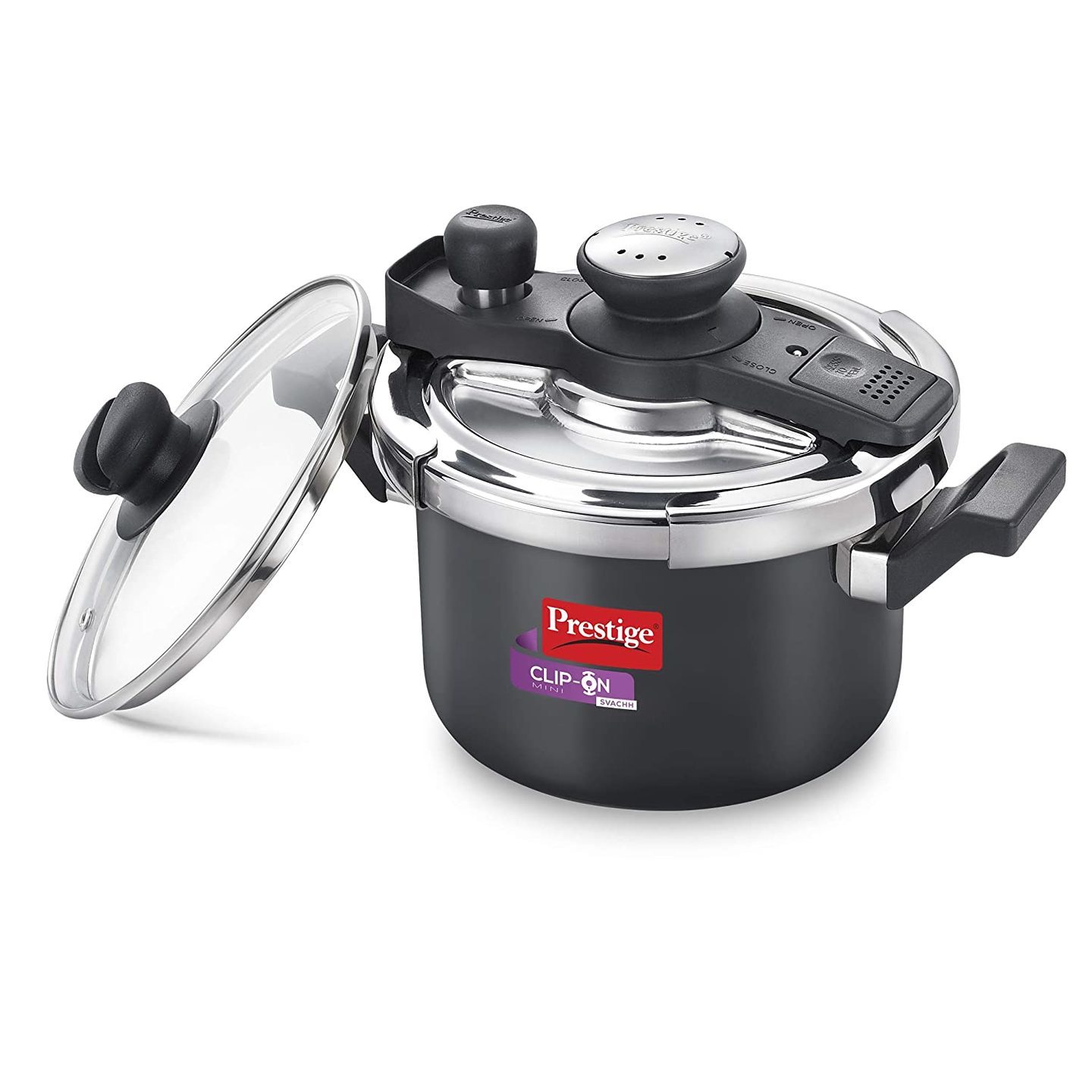 Clip-On Mini Svachh Hard Ionised Aluminium Pressure Cooker 3 L