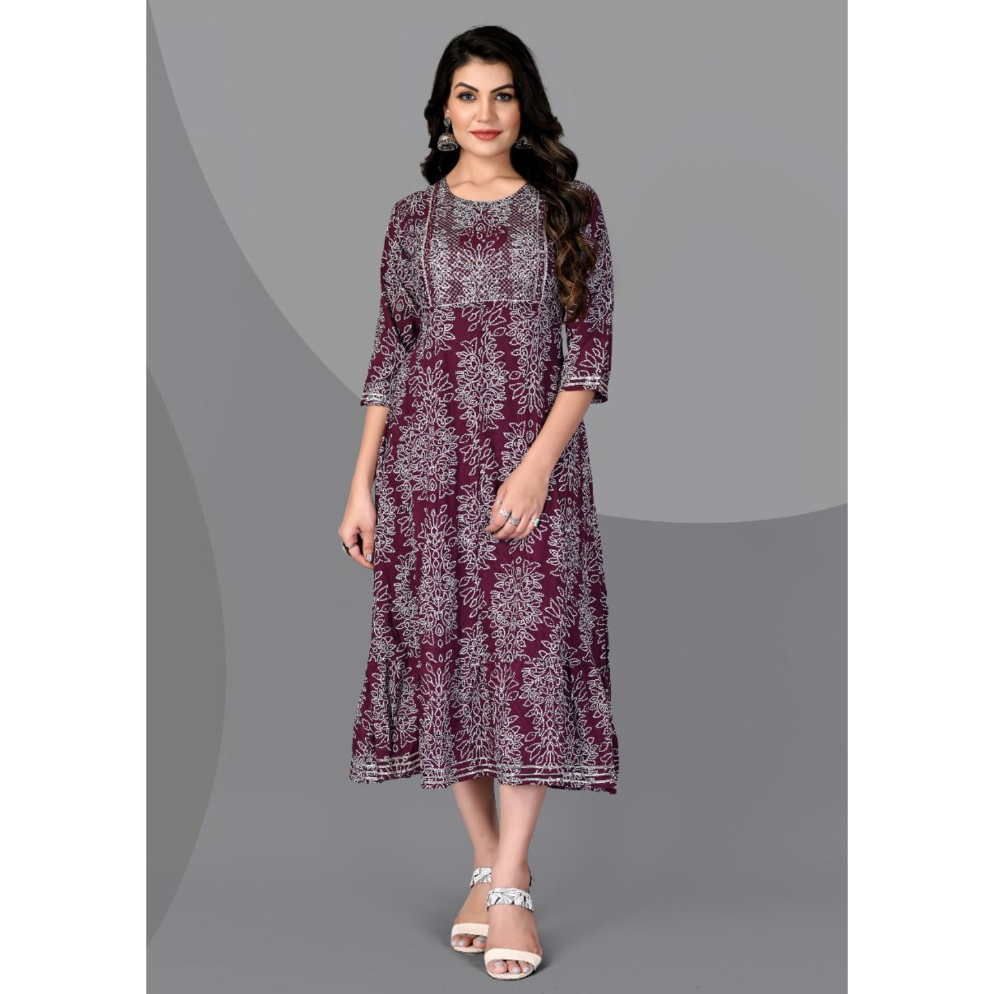 Flair Kurti with Embroidery work