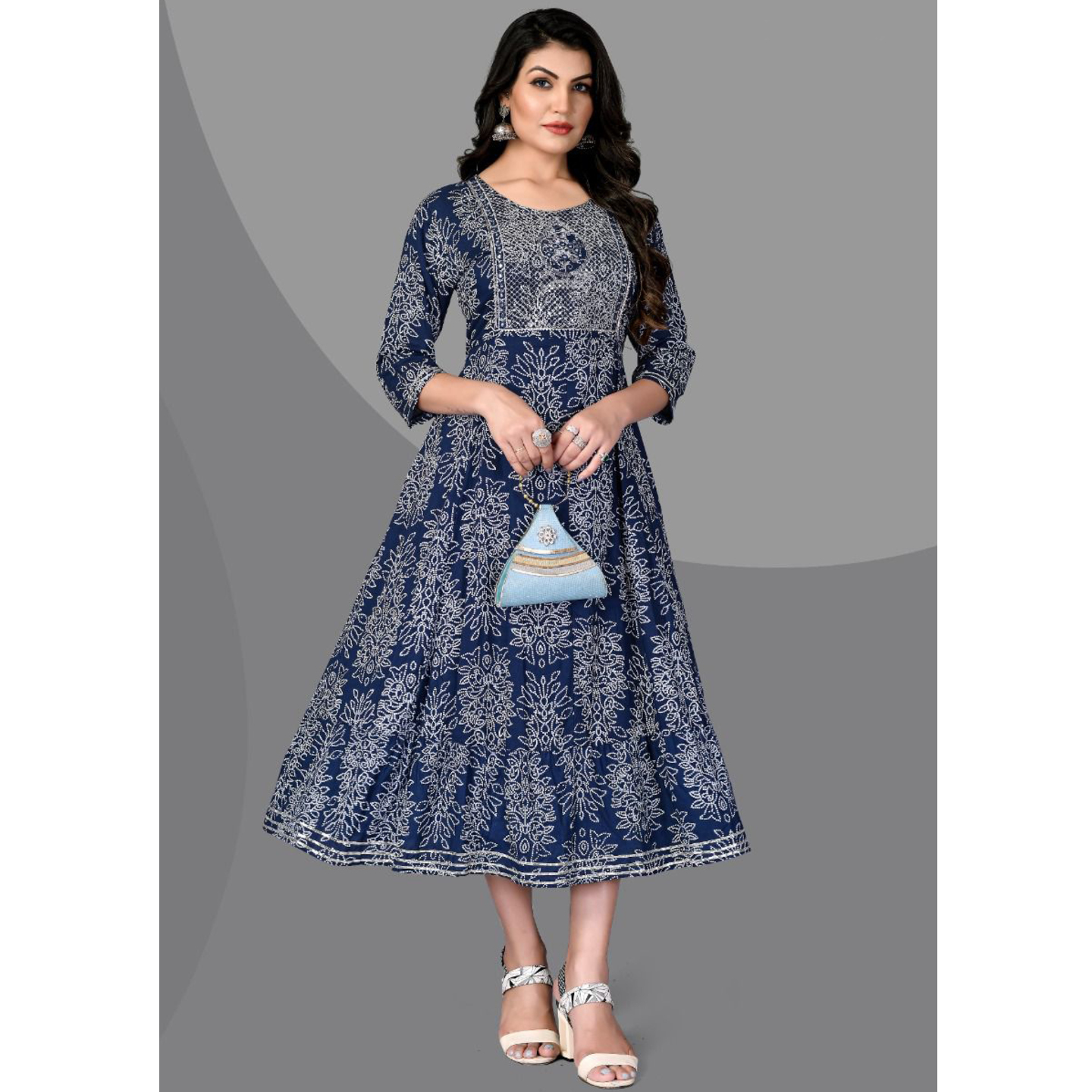 Flair Kurti with Embroidery work