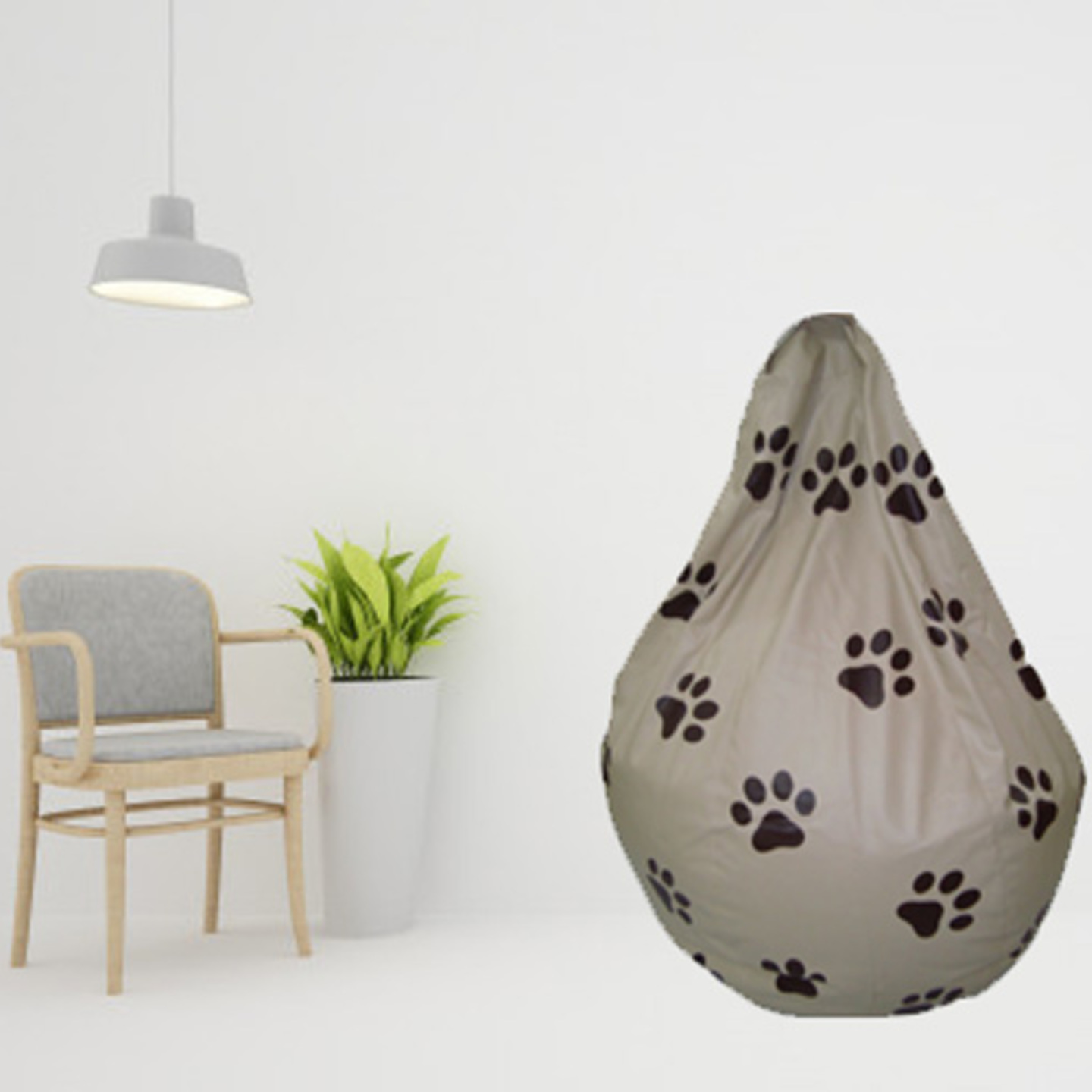 Bean Bag Grey - Paw design - XXL