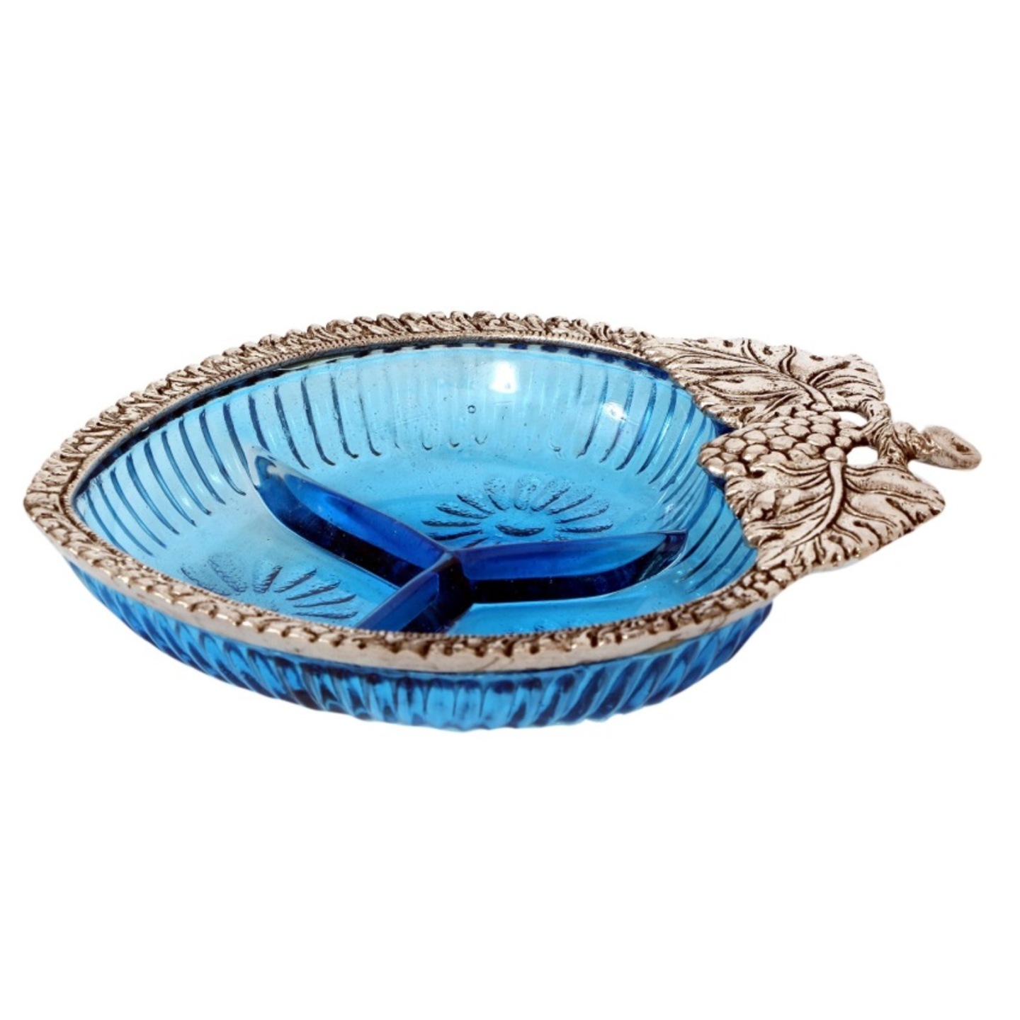 Craftley White Metal Glass Pan Tray 12 x 16 x 4 cm, Silver