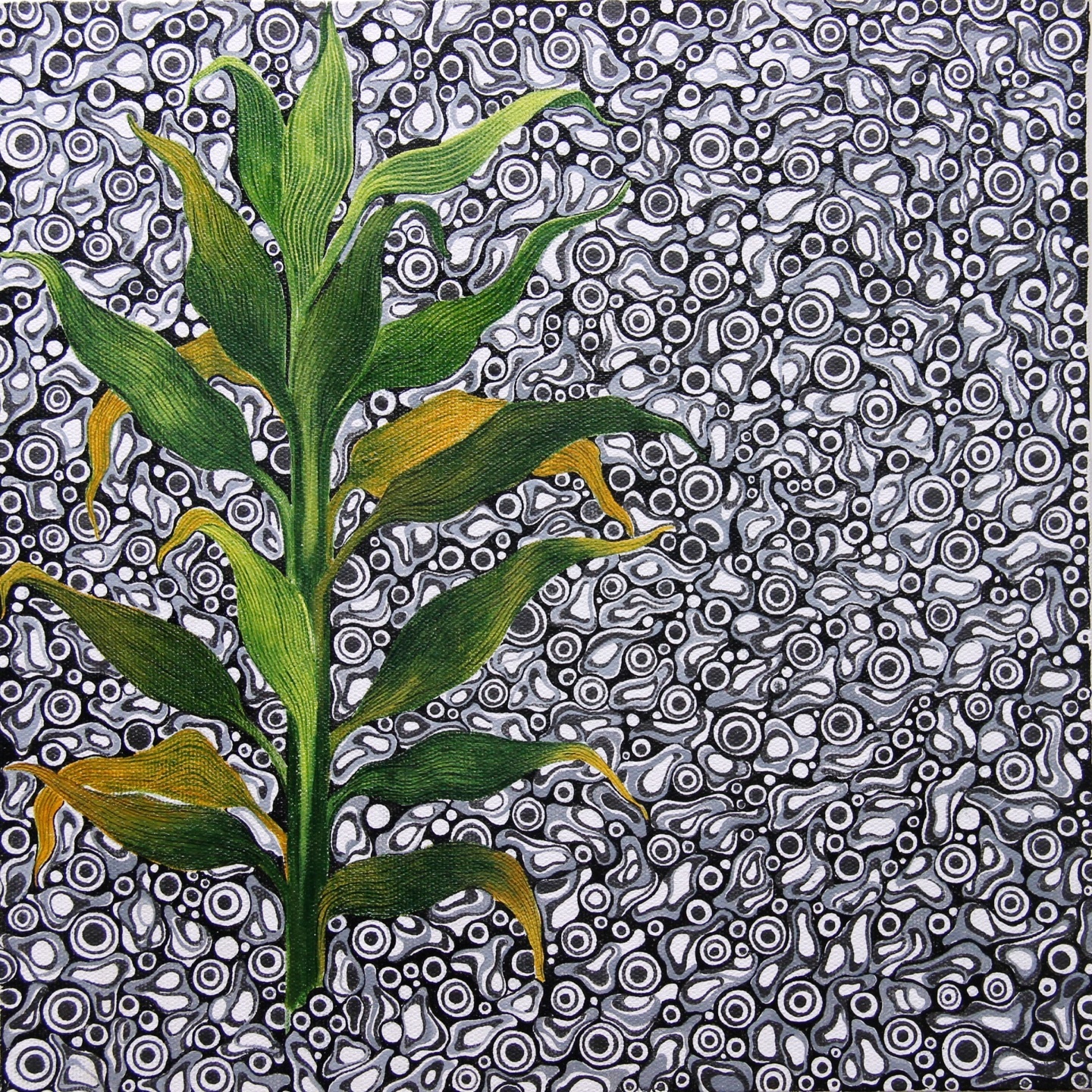 Hopeful Bamboo Acrylic on Canvas Hand Painting By Artist Shayani Boral