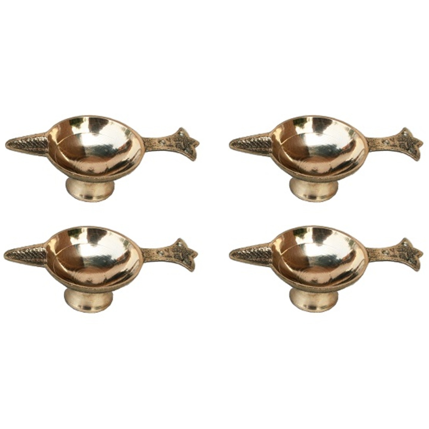 Golden Brass Diya Oil Lamp for Pooja Room/Temple (3 x 6cm)