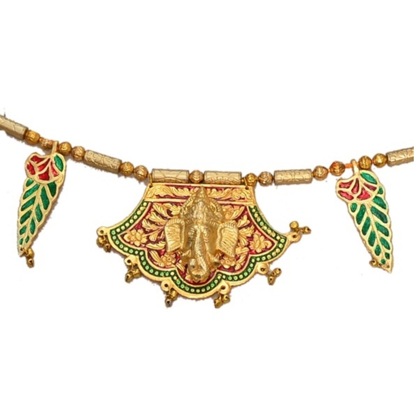 White Metal Golden Ganesha Bandarbar