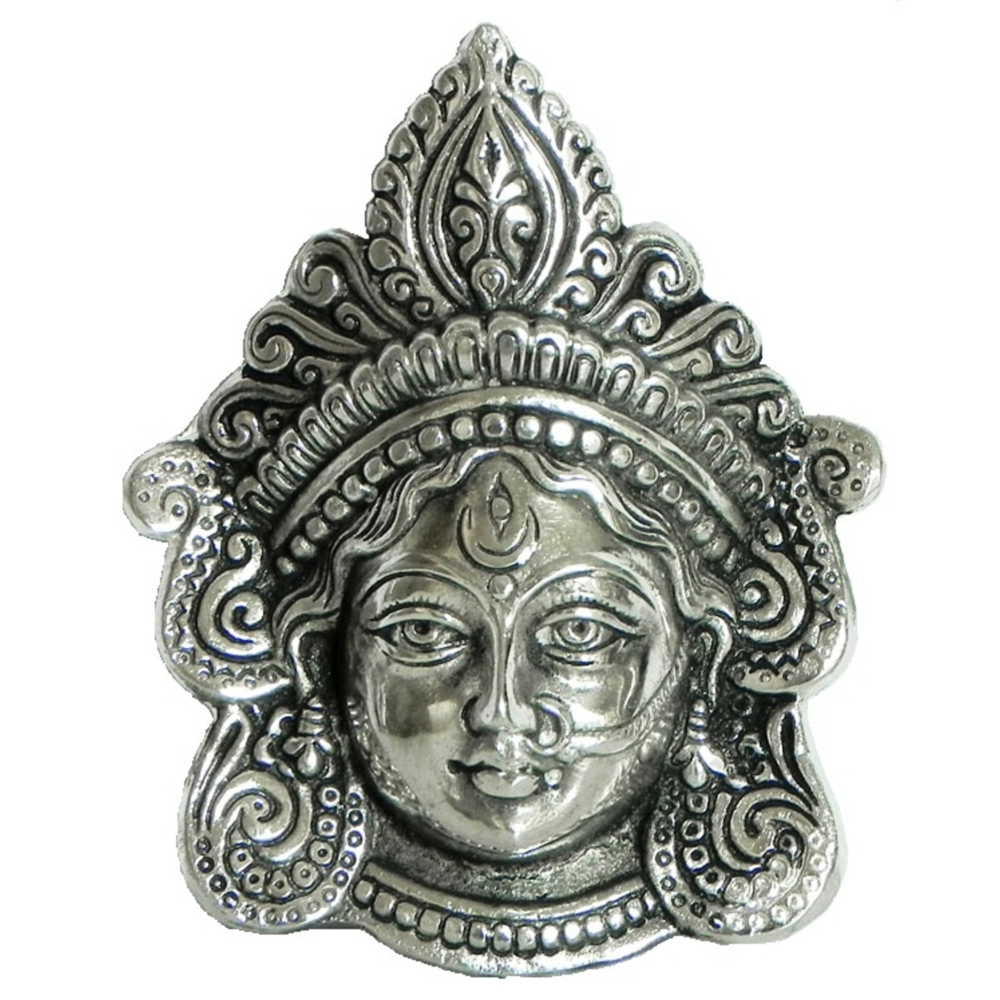 A Divine Grace: White Metal Sculpture -Durga Maa