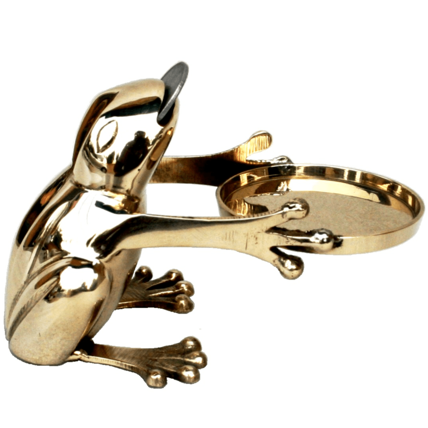 Brass Feng Shui Good Luck Money Frog (8 x13 x7 cm)