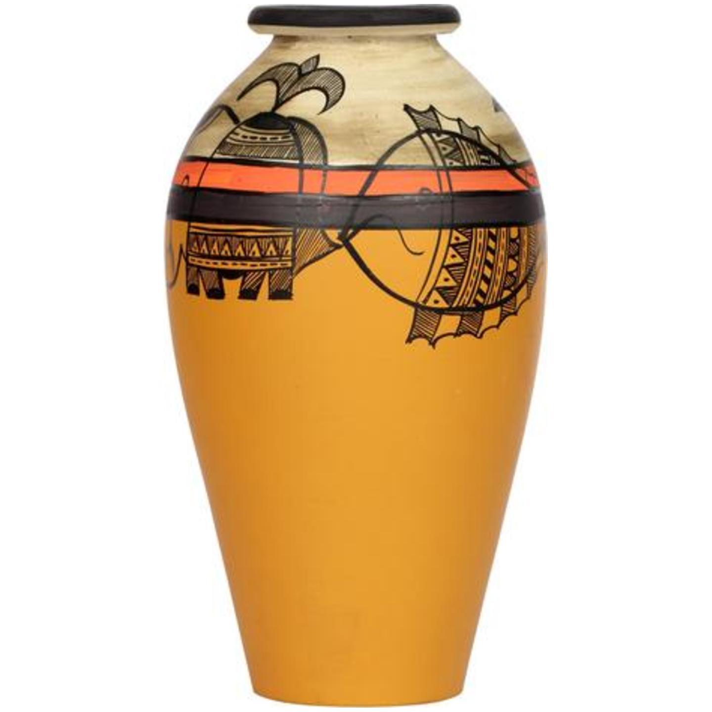 Hand-Painted Warli Terracotta Vases | Flower Vase for Home Décor | Vases for Living Room