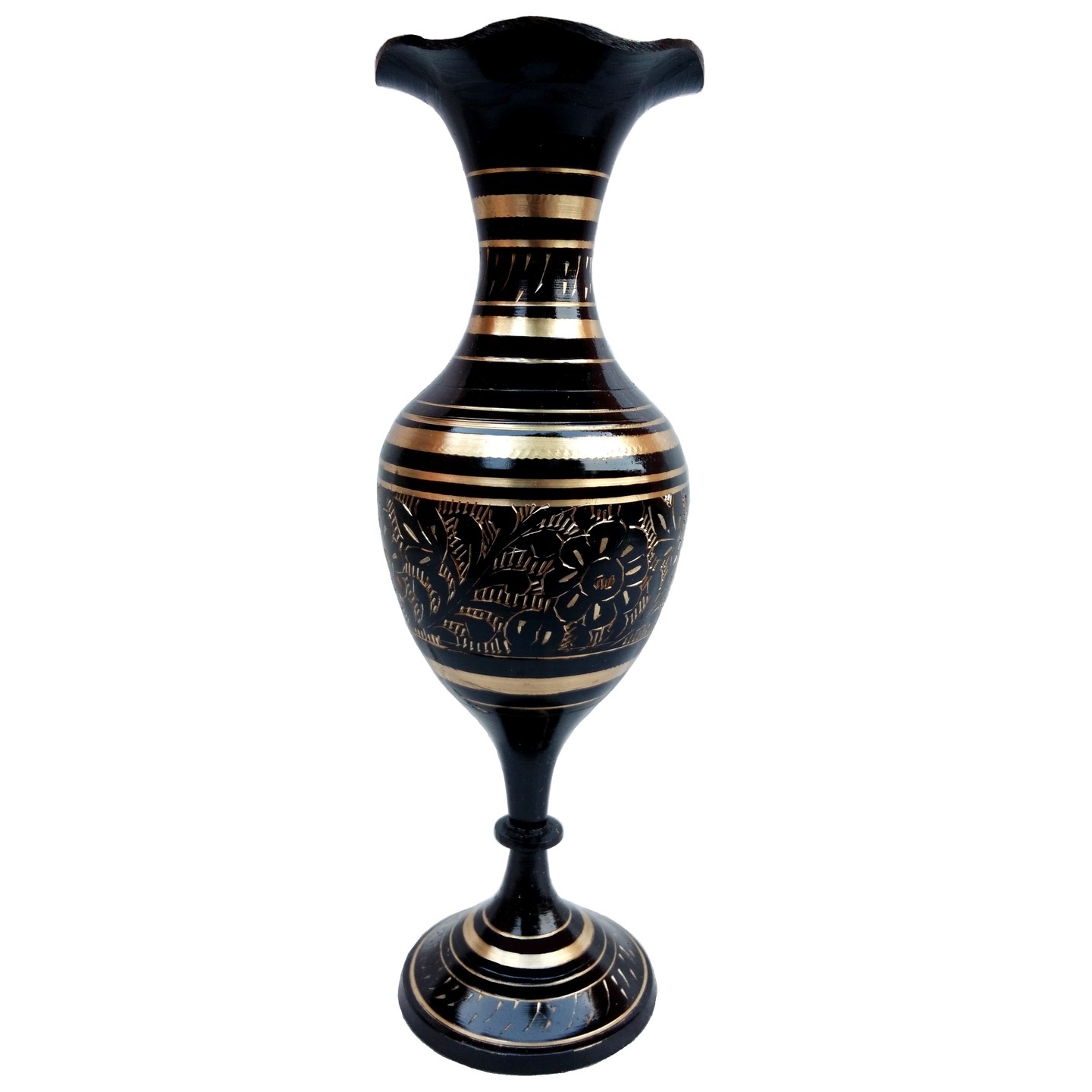 Brass Black Flower Vase (9.5 inches) 
