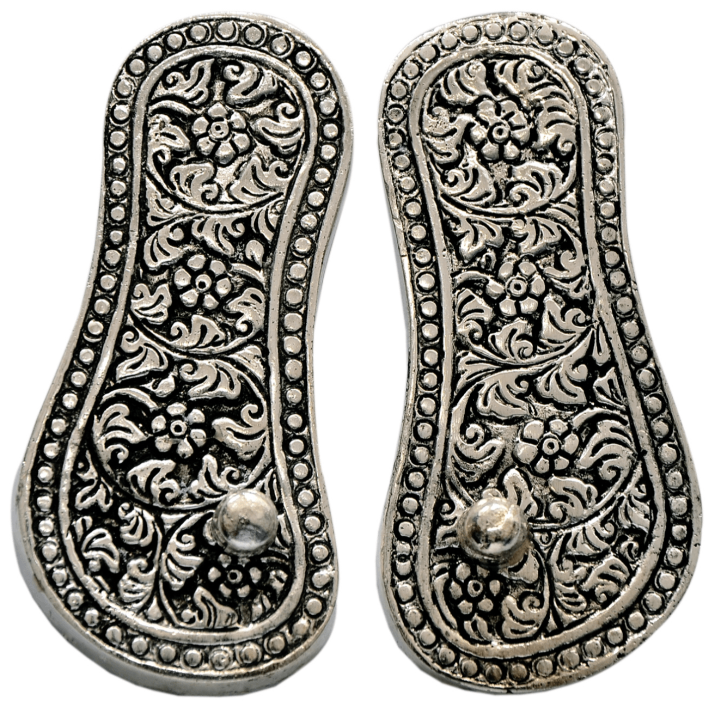 White Metal Silver Lakshmi Charan Paduka (2 x11 x 12 cm)