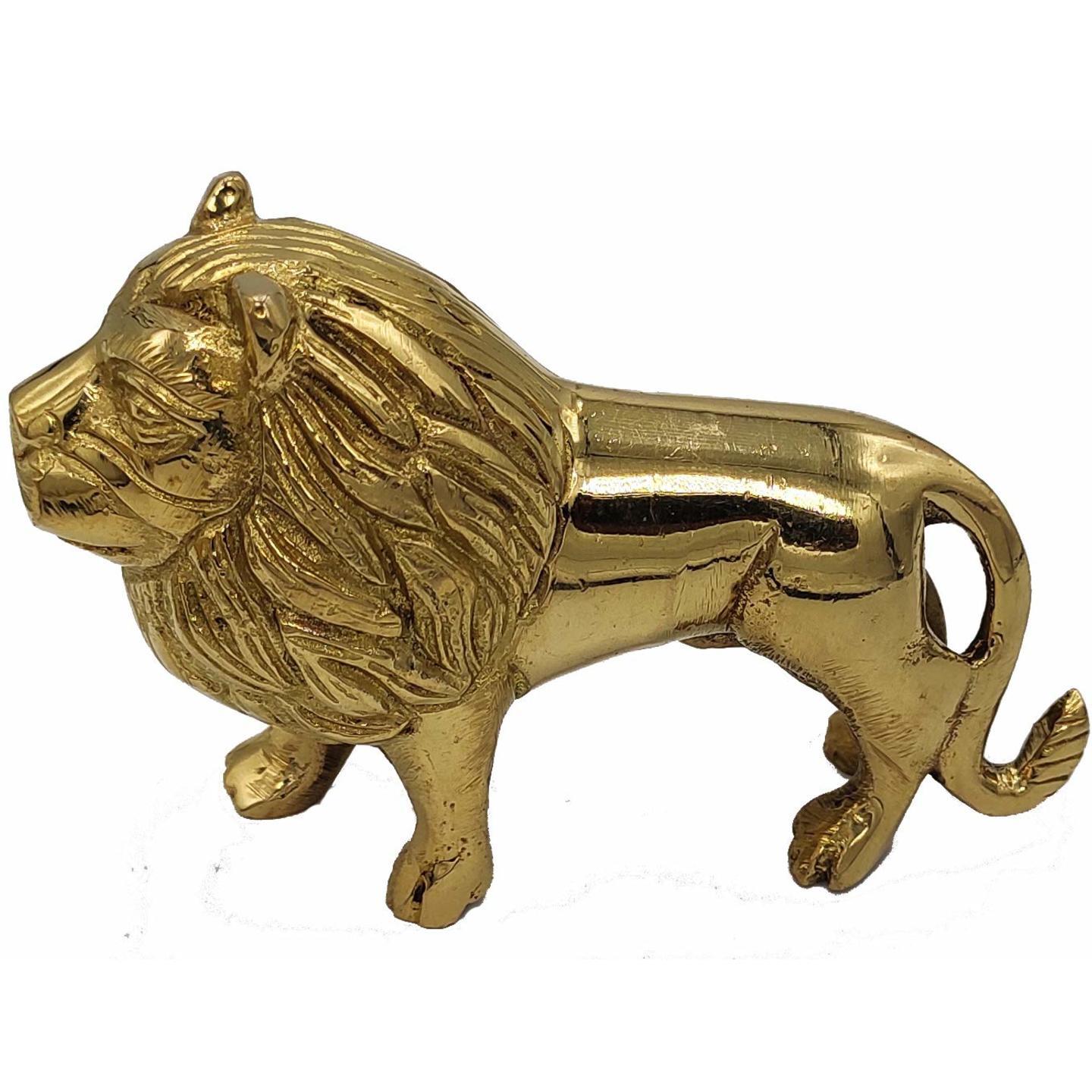 Brass Lion Handicraft Art (7 x 10 x3 cm)