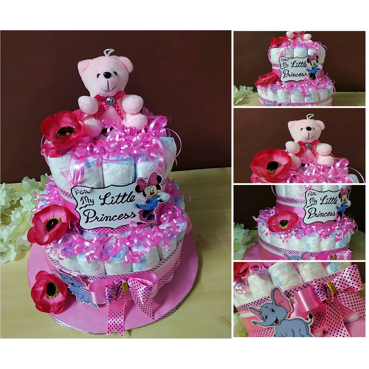 Handmade Eye Catchy Baby Diapers Cake (0-5 kg)