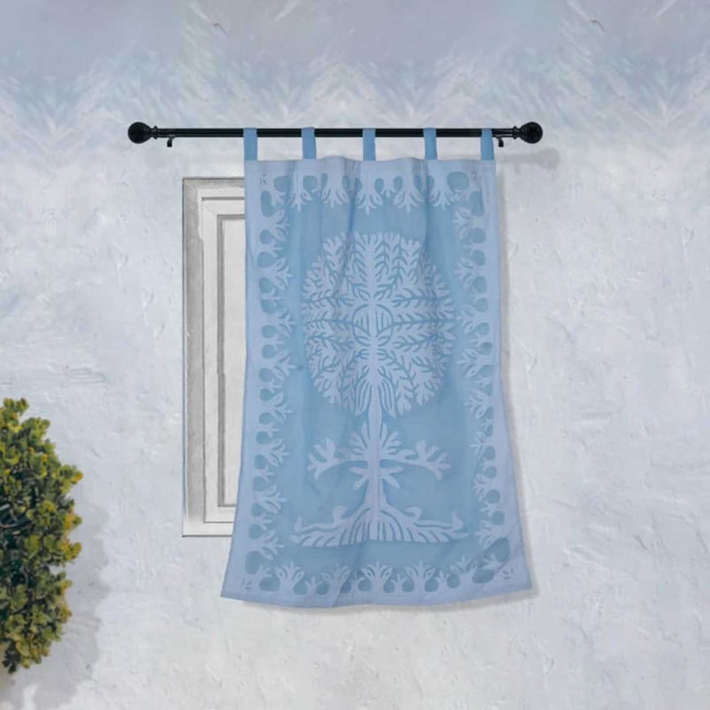 Applique Hand work Cotton Curtains - Tree Design
