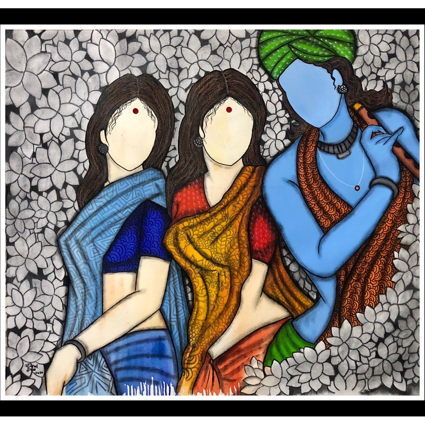 Komala - Acrylic and Charcoal Powder on Canvas