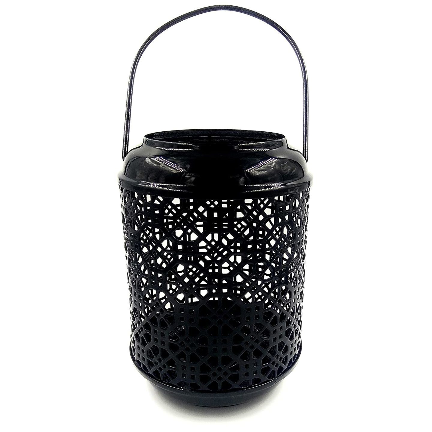 Floral Cut Work Candle Holder | Hurricane Candle Holder | Lantern - Black
