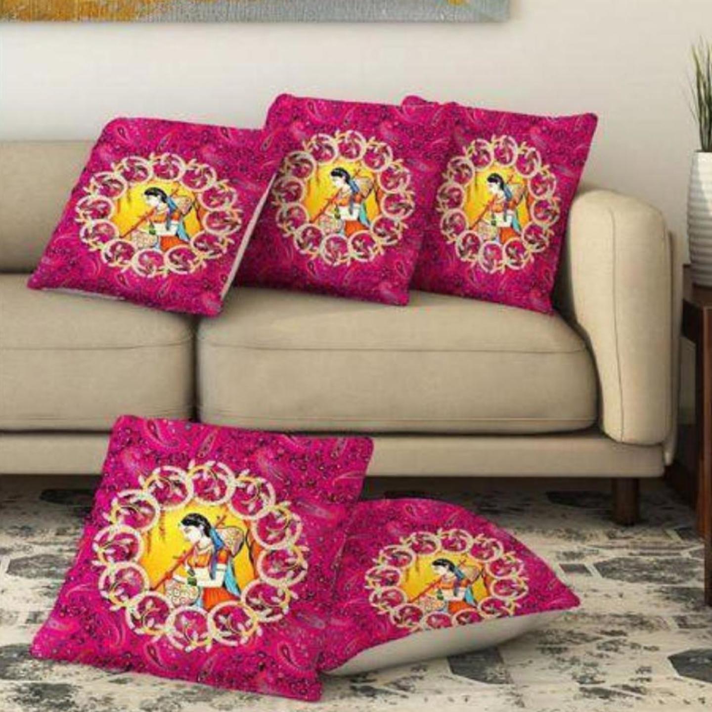 Heavy Jute Cushion Covers Set of 5 pcs