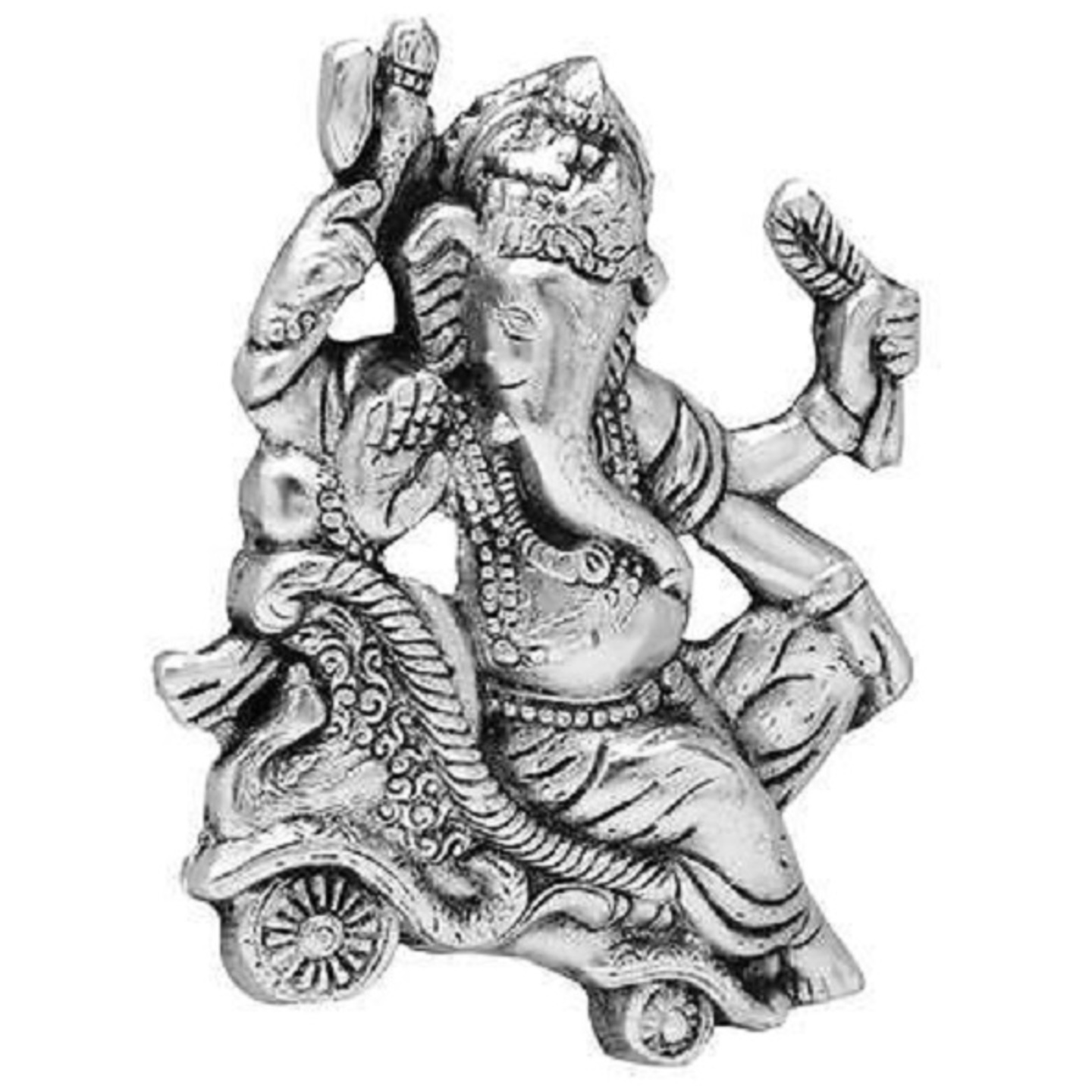 Craftley Lord Ganesha White Metal Wall Hanging