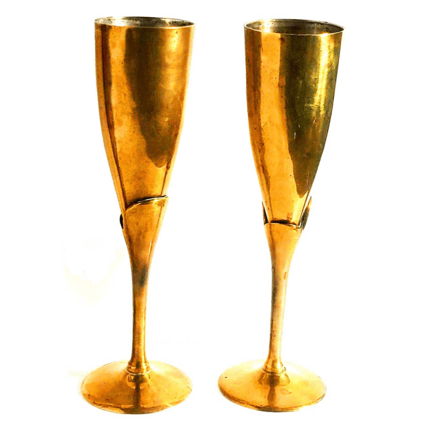 Golden Plated Brass Wine Glass Goblet (Set of 2)
