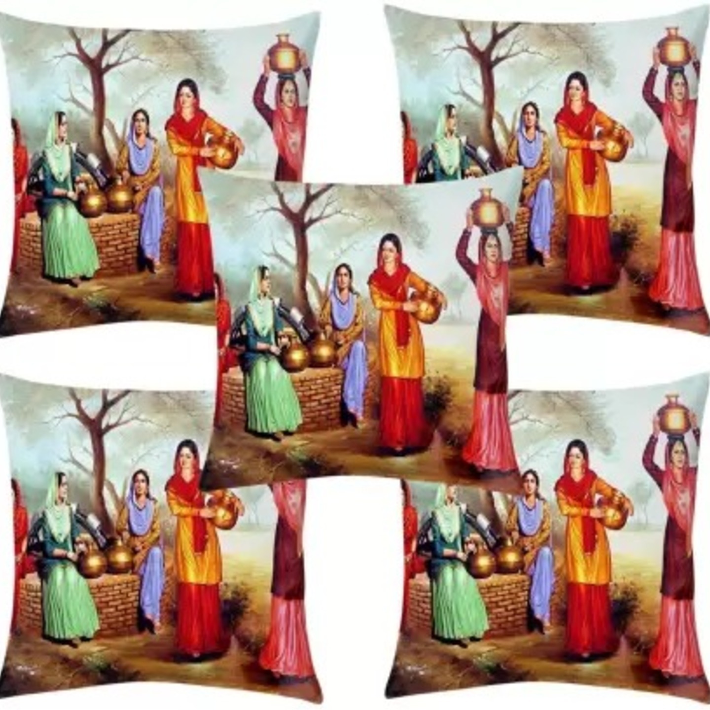 Heavy Jute Cushion Covers Set of 5 pcs