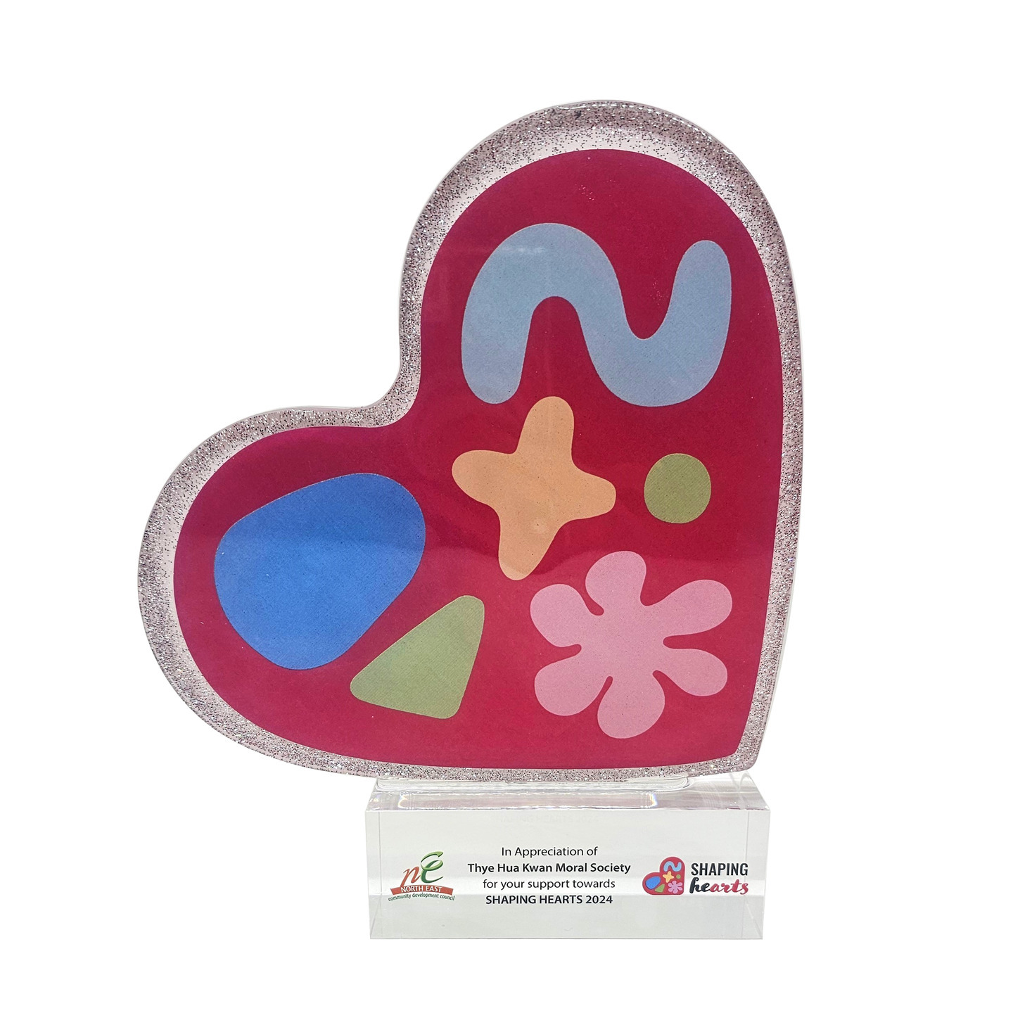 MOQ 20  Heartfelt Plaque on clear base
