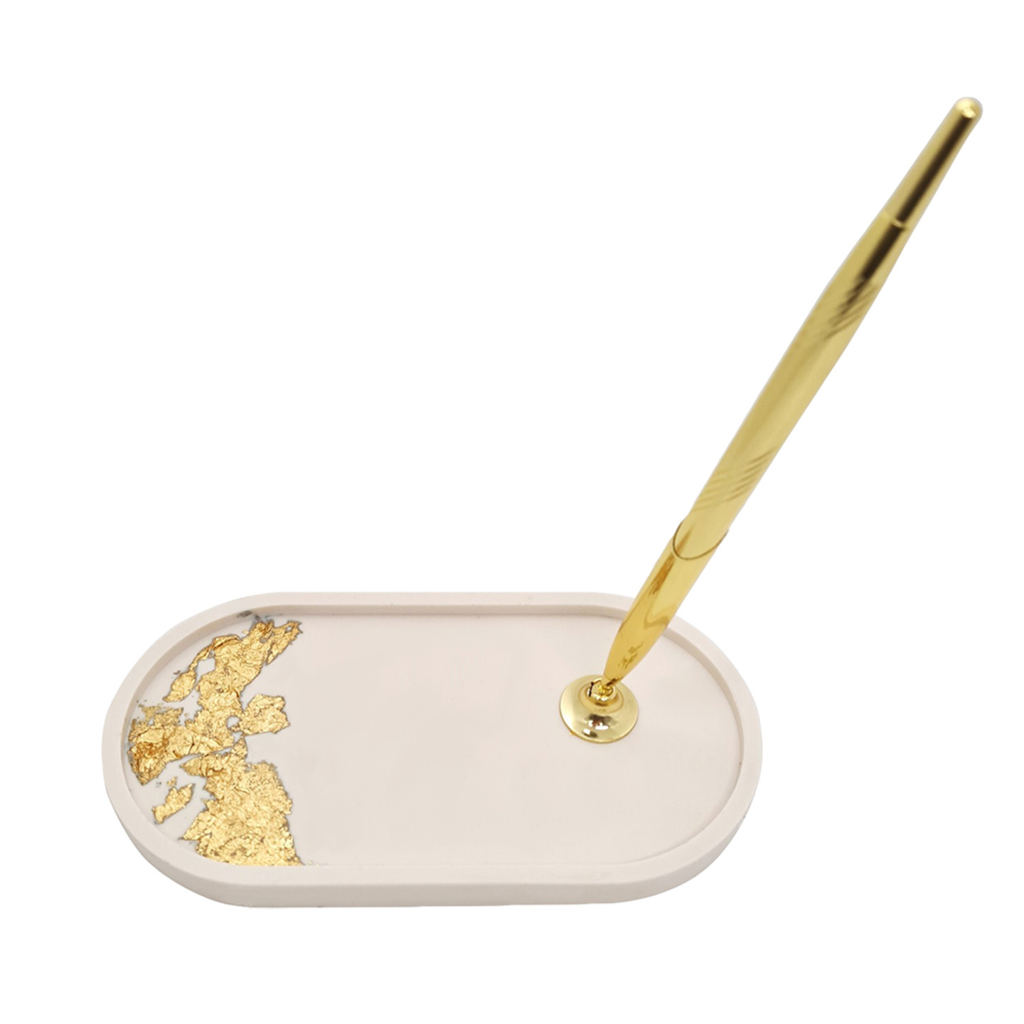 Jesmo Trinket Tray with pen & pen holder  Handmade  Gold or Silver leaf