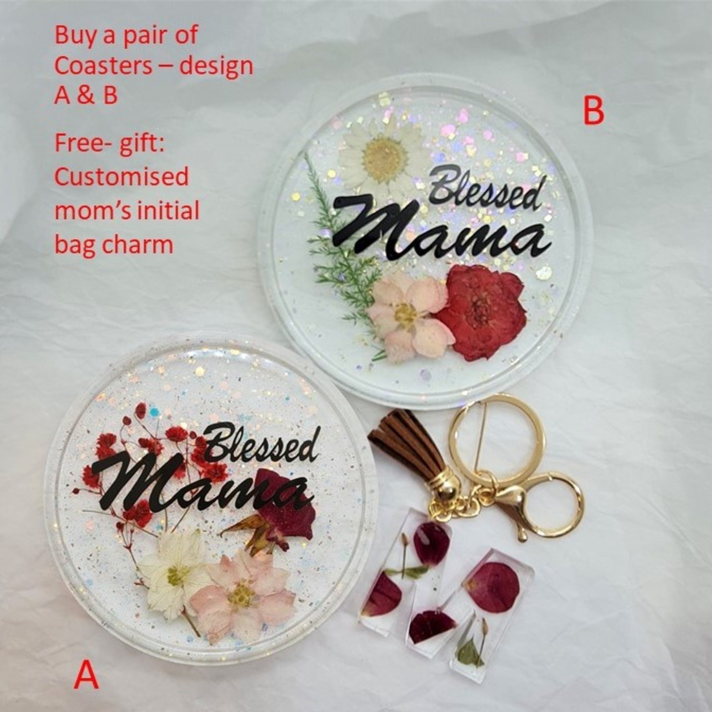 Blessed Mama Gift Set A&B with Free handbag charm