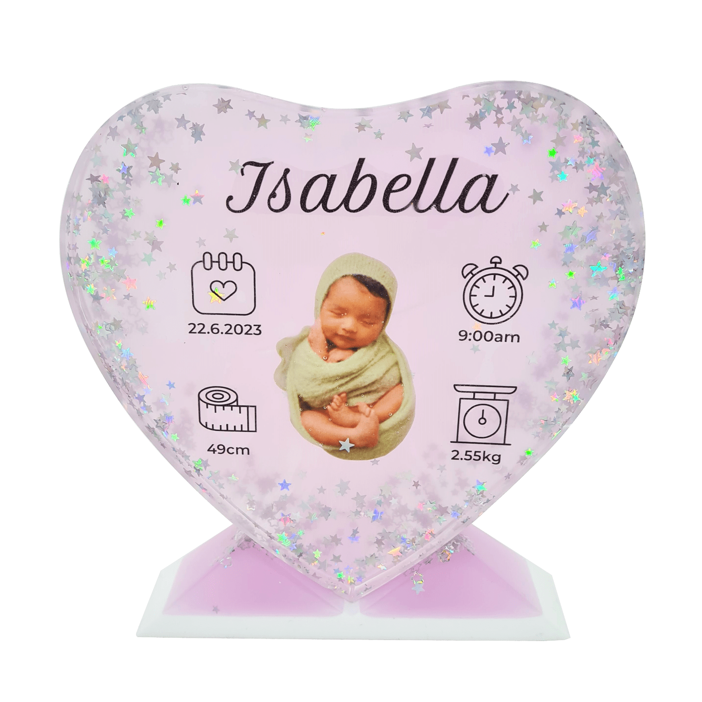 LOOK BABY  GIRL   RESIN PLAQUE WITH STAND