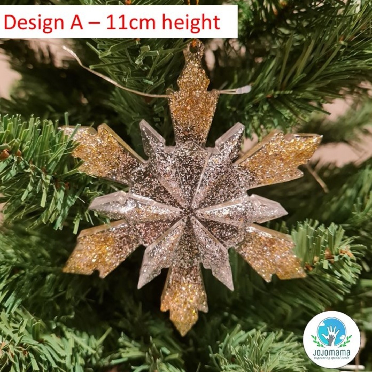 PRECIOUS- a la carte  CHRISTMAS STAR SERIES Resin Christmas Ornament Gold & Silver Glitter  PRE-ORDER