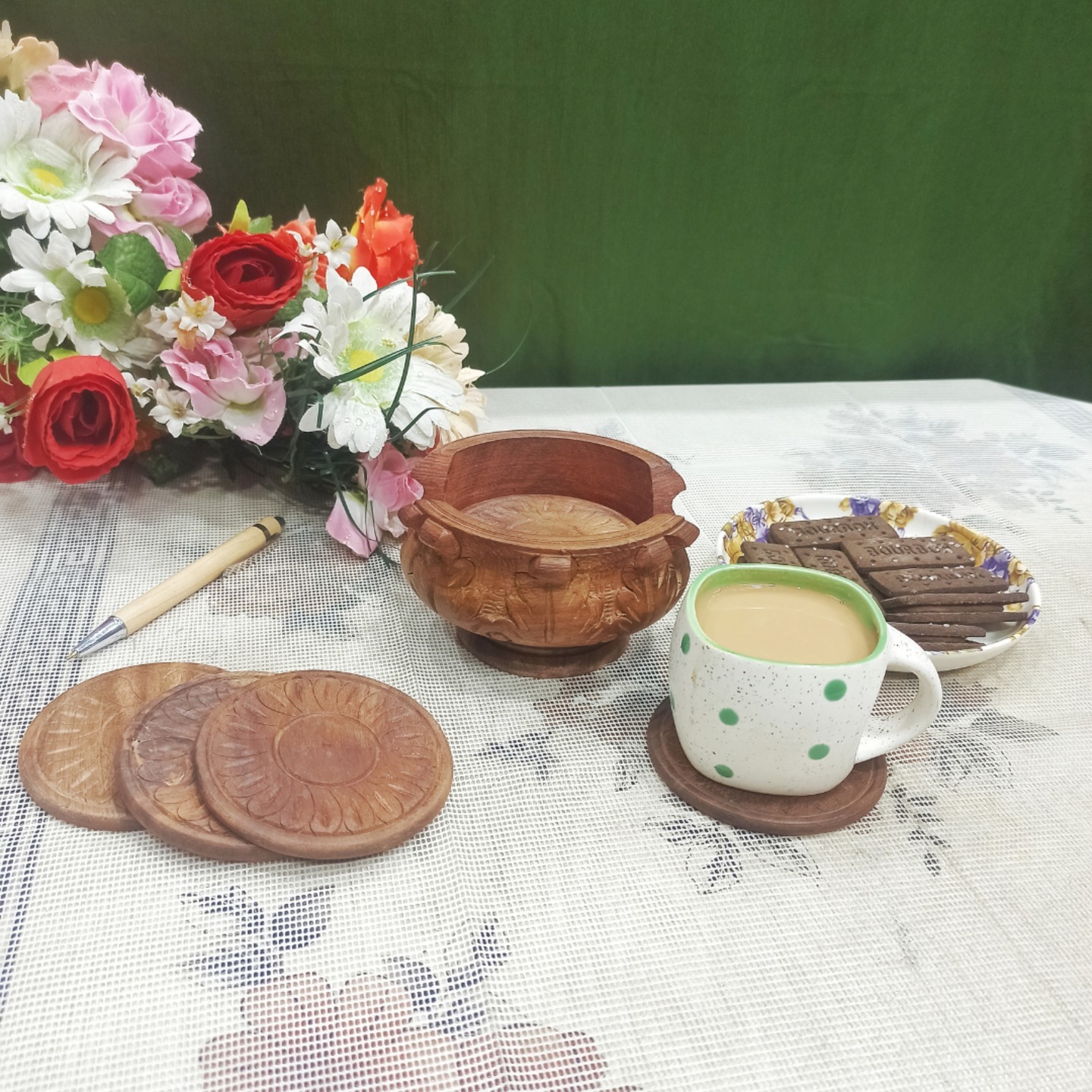 Wooden Tea Coasters