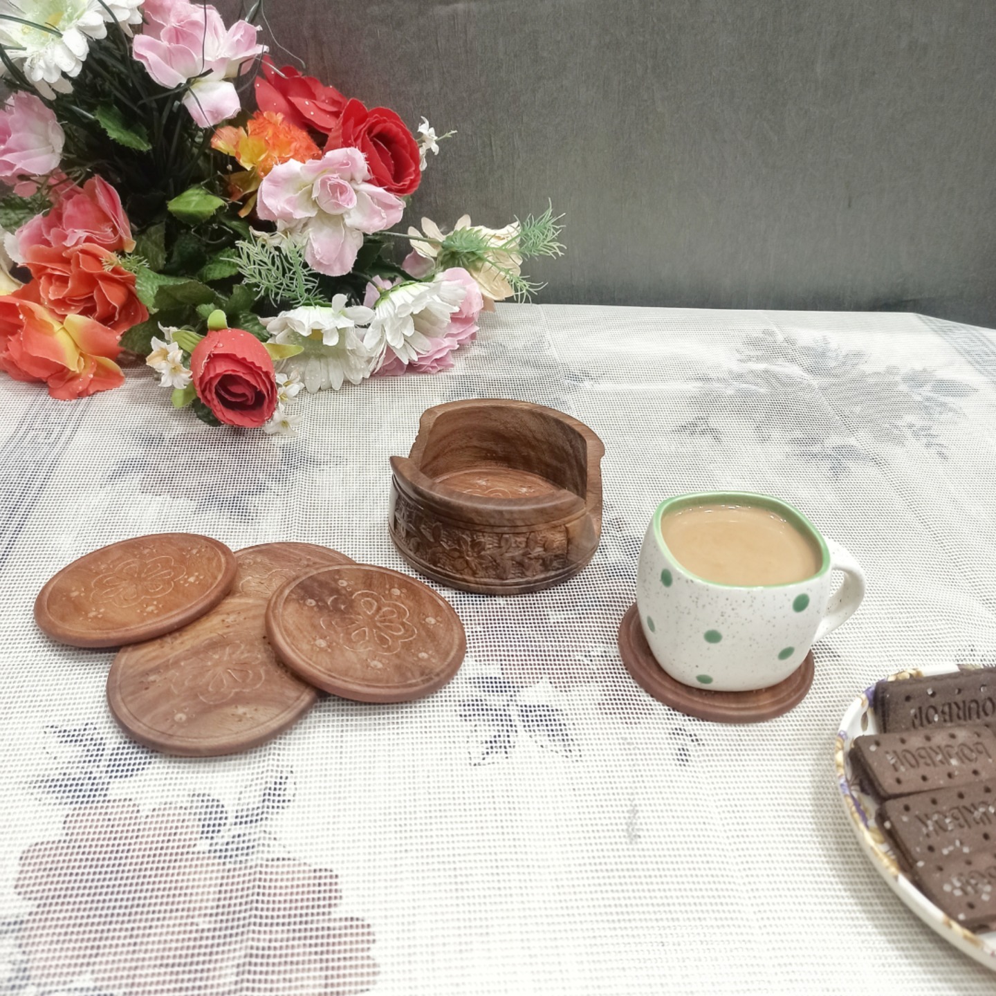 Wooden Tea Coasters